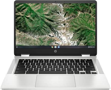 HP Chromebook x360 14a-ca0005na 14” FHD Touch Laptop, Intel Celeron N4020 (2 Cores, 2.8GHz), 4GB RAM, 64GB SSD, Intel UHD Graphics, WiFi 11ac & BT 5, Chrome OS – UK Keys - 321A5EA (Renewed)