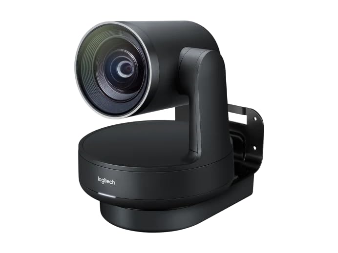 Logitech Rally 4K UHD PTZ Conference Camera - Pan Tilt Zoom, RightSight, Autofocus, studio-quality, Remote control, Invertible, Certified for Teams, Zoom, Skype, Fuze & More (New) (Renewed)