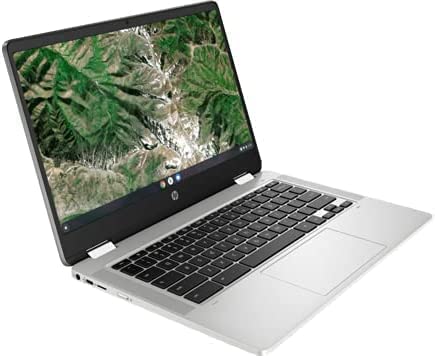 HP Chromebook x360 14a-ca0005na 14” FHD Touch Laptop, Intel Celeron N4020 (2 Cores, 2.8GHz), 4GB RAM, 64GB SSD, Intel UHD Graphics, WiFi 11ac & BT 5, Chrome OS – UK Keys - 321A5EA (Renewed)