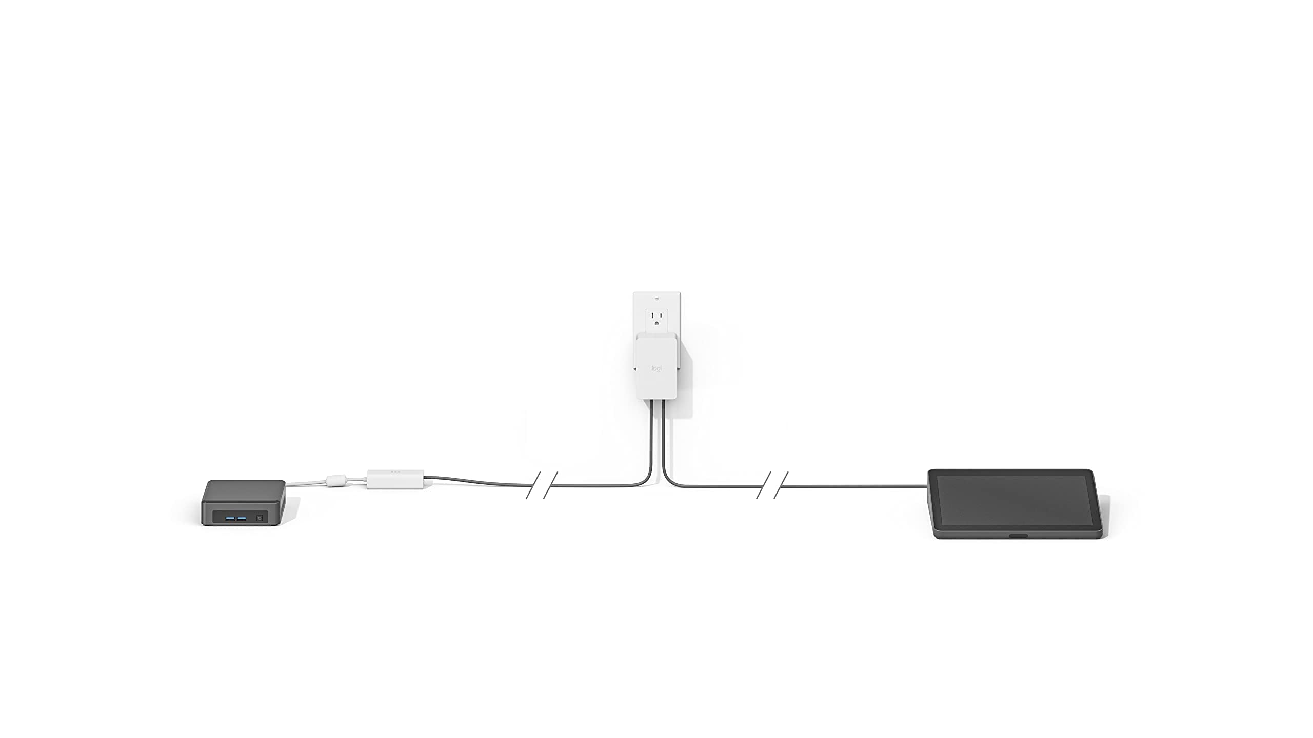 Logitech Cat5e Kit for Logitech Tap Touch Controller - Tap Receiver, Dongle Transceiver, Power Supply, Adapter Set, 2.97 m Cat5e Cable, 7.0 m Cat5e Cable (Renewed)