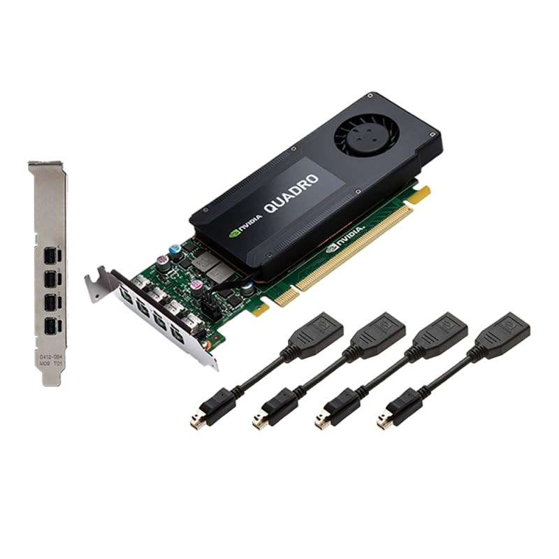 Nvidia Quadro K1200 4GB Professional Graphics Card – 512 Cuda Cores, 3840 x 2160 Support, 4x Mini DisplayPorts, Low Profile, Single Slot, Low Power: 45W (Renewed)