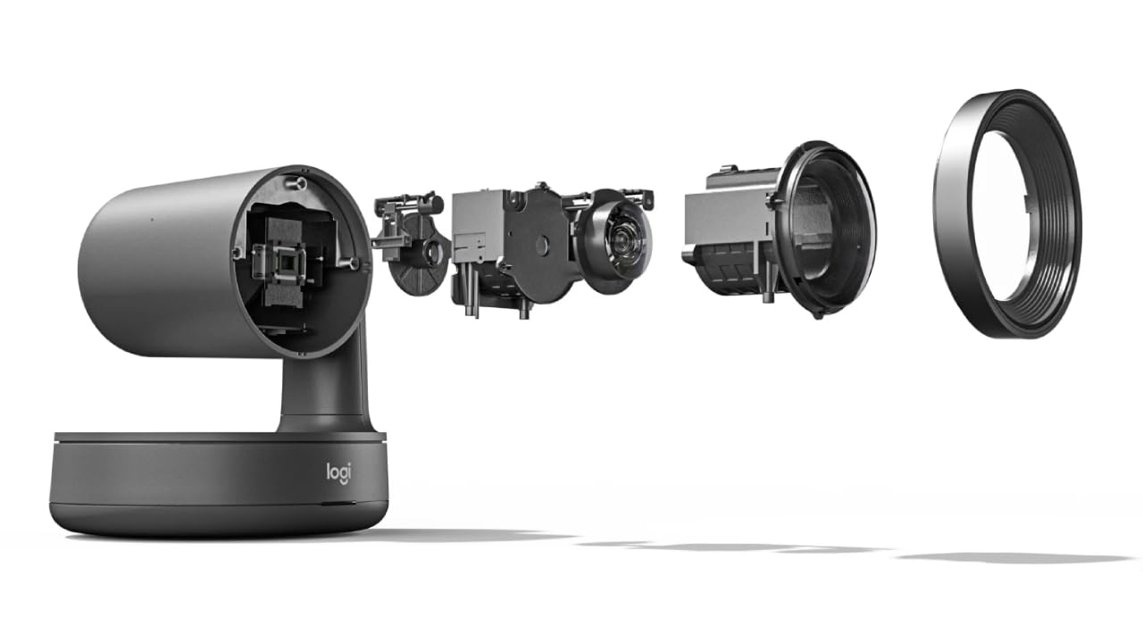 Logitech Rally 4K UHD PTZ Conference Camera - Pan Tilt Zoom, RightSight, Autofocus, studio-quality, Remote control, Invertible, Certified for Teams, Zoom, Skype, Fuze & More (New) (Renewed)