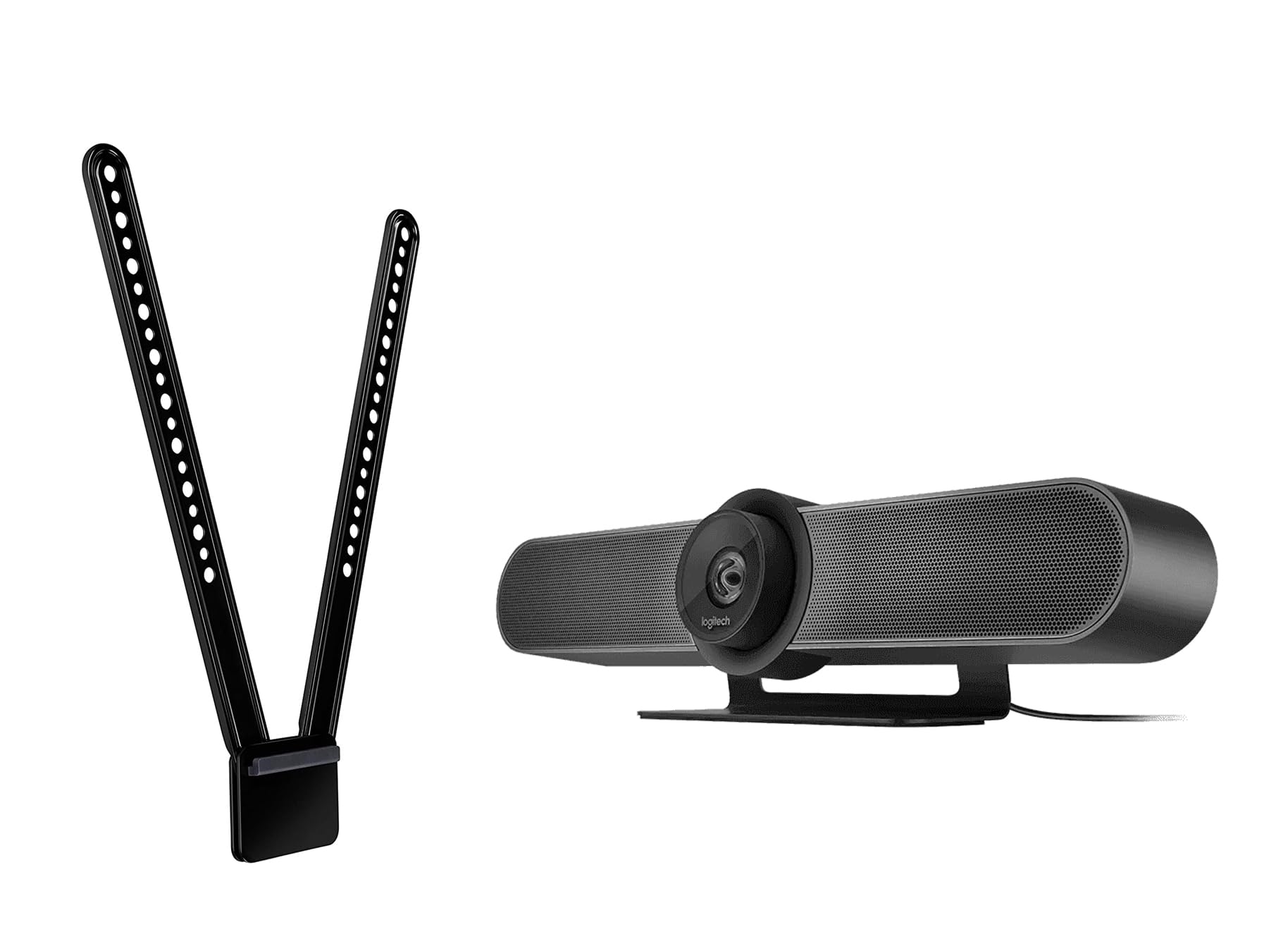 Logitech MeetUp 4K UltraHD PTZ Camera for Conference Rooms with TV Mount (up 55)  5x Zoom, Tri-Array Mics, Speaker, Remote control, RightSight, RightSound, Bluetooth, Plug & Play, Black (Renewed)