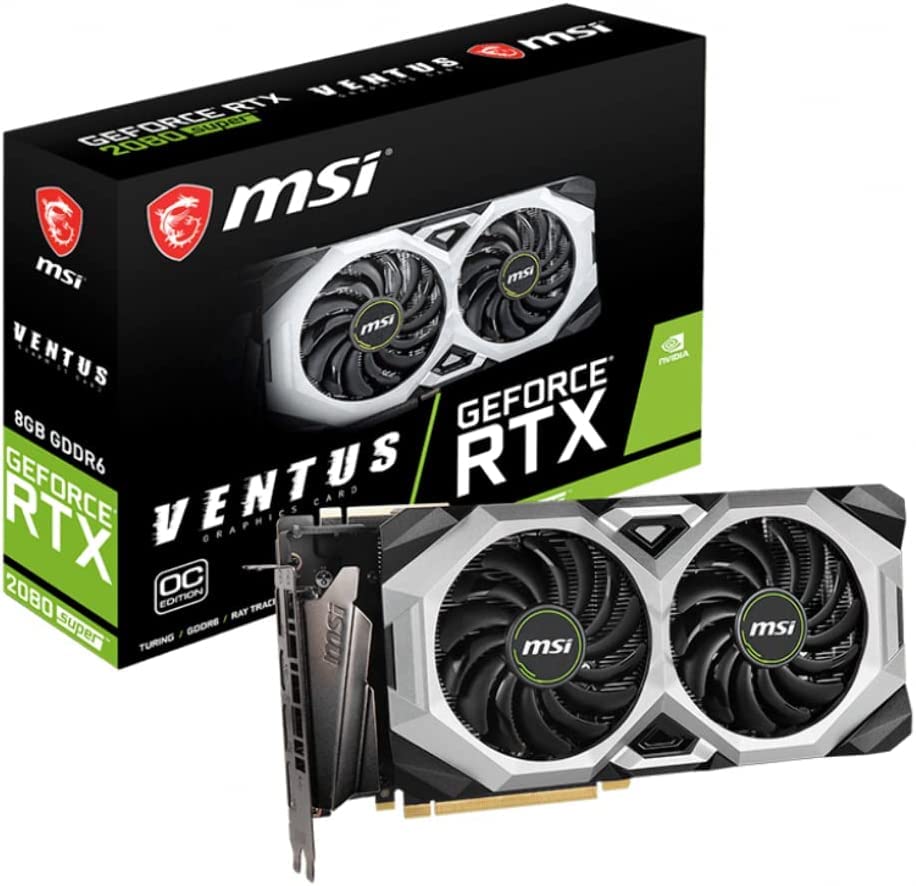 Nvidia MSI GEFORCE RTX 2080 SUPER VENTUS XS OC Graphics Card 8GB GDDR6, 1830MHz, 3x DisplayPort, HDMI, Dual Fan Cooling System' (Renewed)