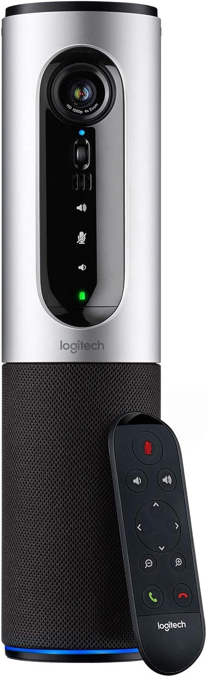 Logitech ConferenceCam Connect (960-001034) PTZ Video Conferencing System - FullHD 1080p, 4X Zoom, Portable, Speakers, Dual Omni-Directional Mics, Plug & Play, Bluetooth (New)(Renewed)