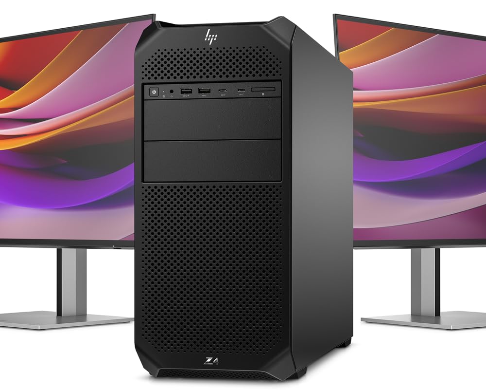 HP Z4 G5 Tower Workstation, Xeon w5-2455X (12 Cores, 4.6GHz), Nvidia Quadro RTX A2000, 4TB PCIe Gen 4.0x4 NVMe, 32GB DDR5 RDIMM, Raid Support, Gbit LAN, 1125W Gold PSU, Windows 11 Pro (Renewed)