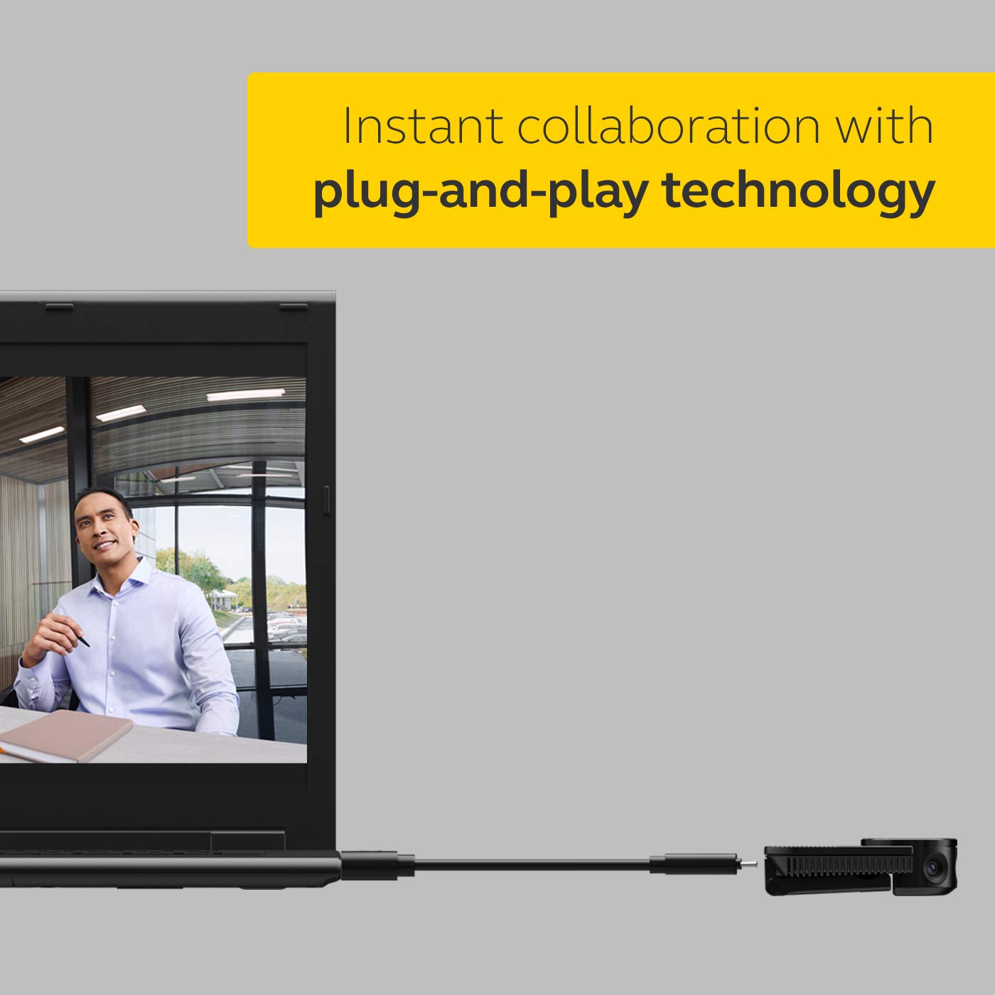 Jabra 8100-119 PanaCast Panoramic 4K Video Conferencing Camera – Flexible Plug-and-Play Meeting Room/Video Solution Camera with 180 Degree Field of View (Renewed)