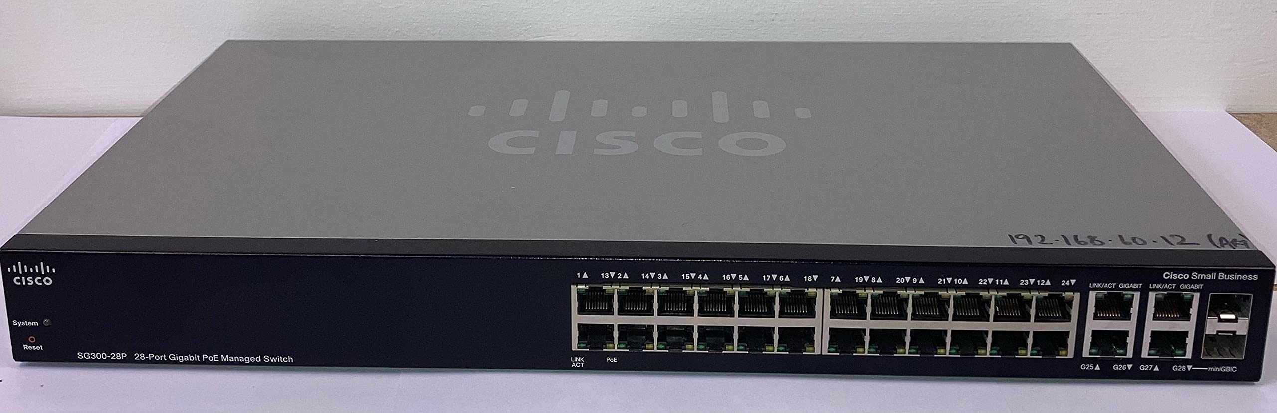 Cisco Small Business Switch SG300-28P 180W PoE Managed Network Switch – 26 Gbit Ethernet Ports, 2 SFP Ports, 56Gbps Switch Capacity, 41.67mpps, Layer 2/3 - SRW2024P-K9 (Renewed)