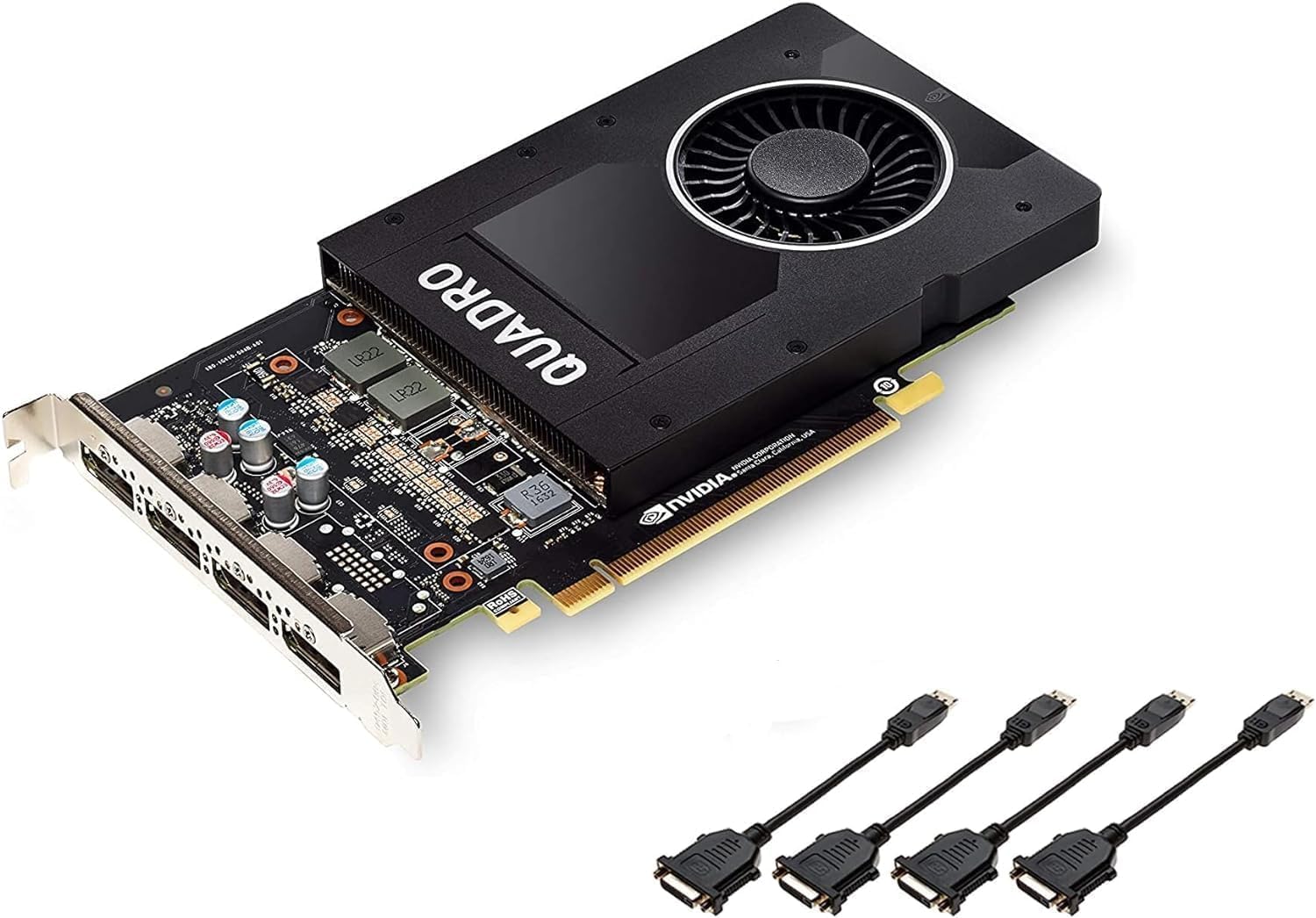 Nvidia Quadro P2000 5GB GDDR5 Single-Slot Graphics Card - 1024 CUDA Cores, 3.0 TFLOPS, 160bit, 140GB/s, 4 x DisplayPort 1.4, 75W Power Consumption, PCI Express 3.0 x16 (Renewed)