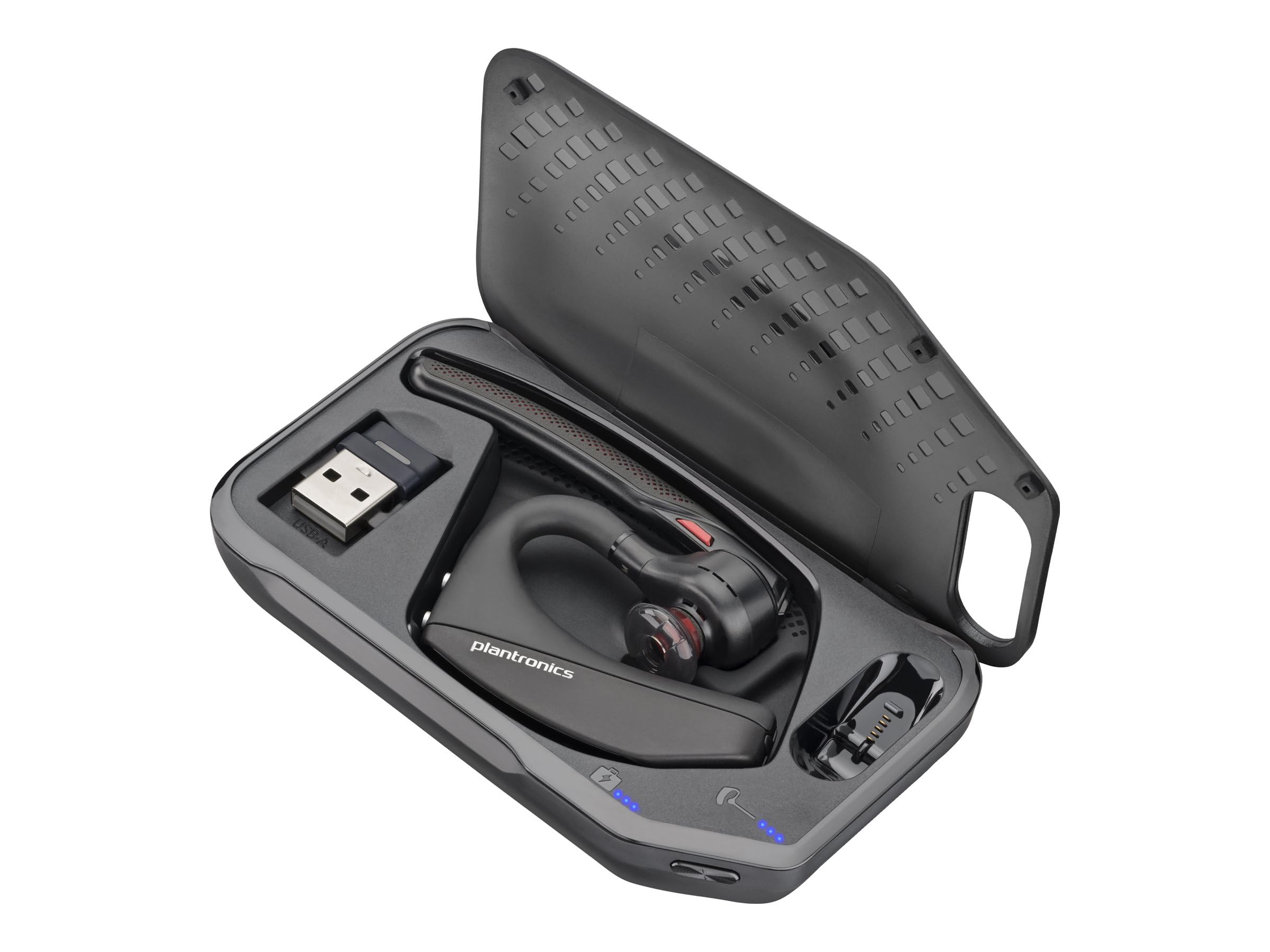 POLY Voyager 5200 UC Wireless Headset & Charging Case - Single-Ear Bluetooth Headset, Noise-Cancelling Mic, Mobile/PC via Bluetooth, Compatible w/Teams, Zoom & More, Plantronics (New)(Renewed)