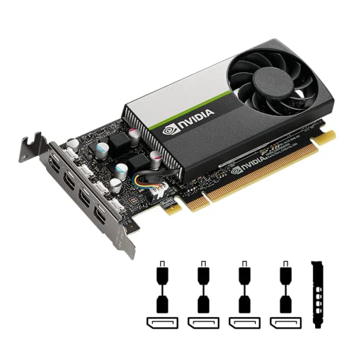 PNY Nvidia Quadro T1000 4GB GDDR6 Single-Slot Low Profile Graphics Card - 896 CUDA Cores, 128bit, 160GB/s, 4 x Mini DisplayPort 1.4, 50W Power Consumption, PCI Express 3.0 x16