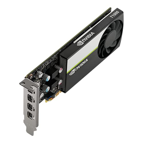 PNY Nvidia Quadro T1000 4GB GDDR6 Single-Slot Low Profile Graphics Card - 896 CUDA Cores, 128bit, 160GB/s, 4 x Mini DisplayPort 1.4, 50W Power Consumption, PCI Express 3.0 x16