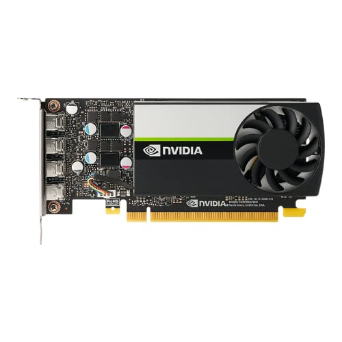 PNY Nvidia Quadro T1000 4GB GDDR6 Single-Slot Low Profile Graphics Card - 896 CUDA Cores, 128bit, 160GB/s, 4 x Mini DisplayPort 1.4, 50W Power Consumption, PCI Express 3.0 x16