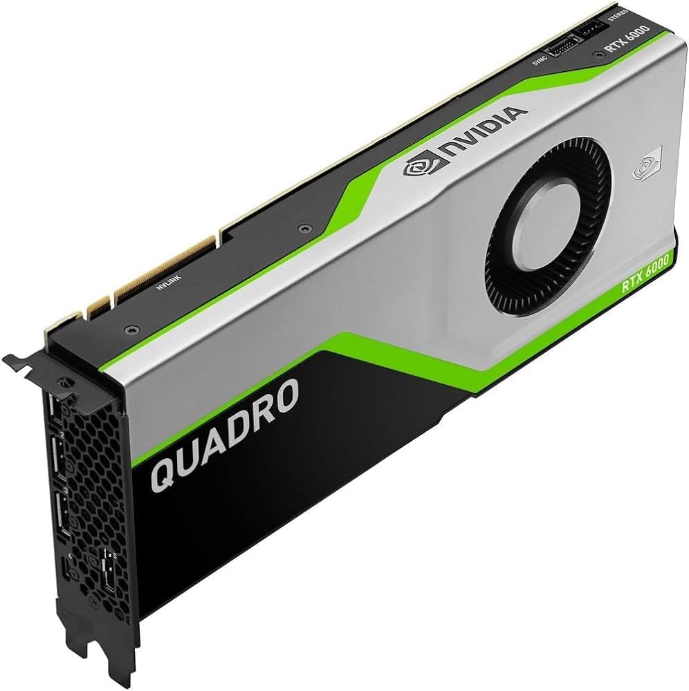 Nvidia Quadro RTX 6000 24GB GDDR6 3x DisplayPort 1x USB C, PCIe Express Professional Graphic Card, 8K support (Renewed)