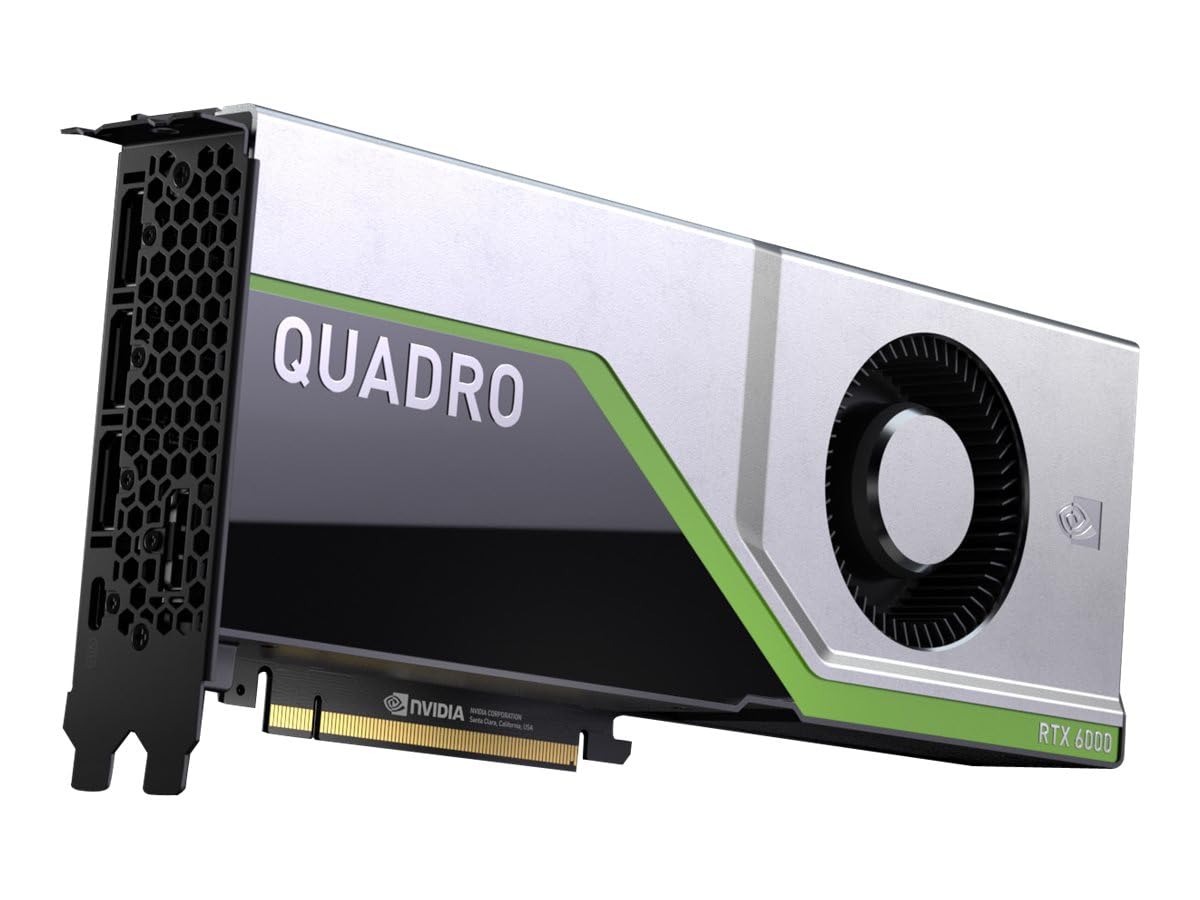 Nvidia Quadro RTX 6000 24GB GDDR6 3x DisplayPort 1x USB C, PCIe Express Professional Graphic Card, 8K support (Renewed)