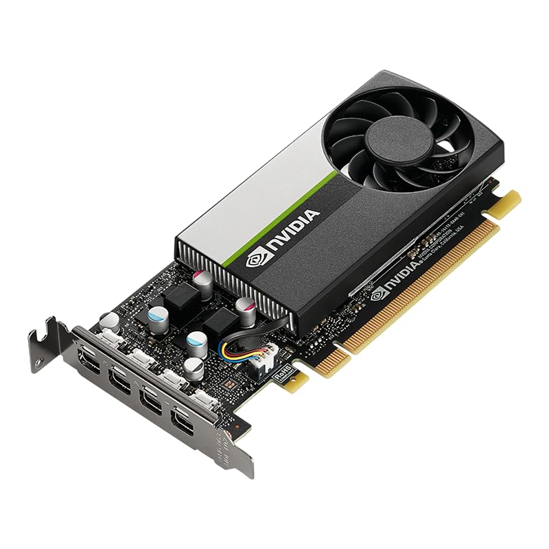 PNY Nvidia Quadro T1000 4GB GDDR6 Single-Slot Low Profile Graphics Card - 896 CUDA Cores, 128bit, 160GB/s, 4 x Mini DisplayPort 1.4, 50W Power Consumption, PCI Express 3.0 x16