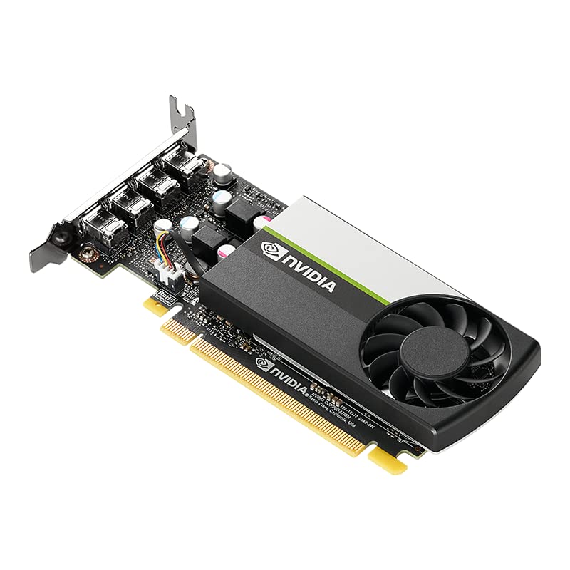 PNY Nvidia Quadro T1000 4GB GDDR6 Single-Slot Low Profile Graphics Card - 896 CUDA Cores, 128bit, 160GB/s, 4 x Mini DisplayPort 1.4, 50W Power Consumption, PCI Express 3.0 x16