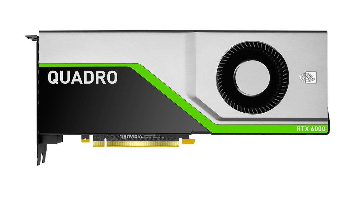 Nvidia Quadro RTX 6000 24GB GDDR6 3x DisplayPort 1x USB C, PCIe Express Professional Graphic Card, 8K support (Renewed)