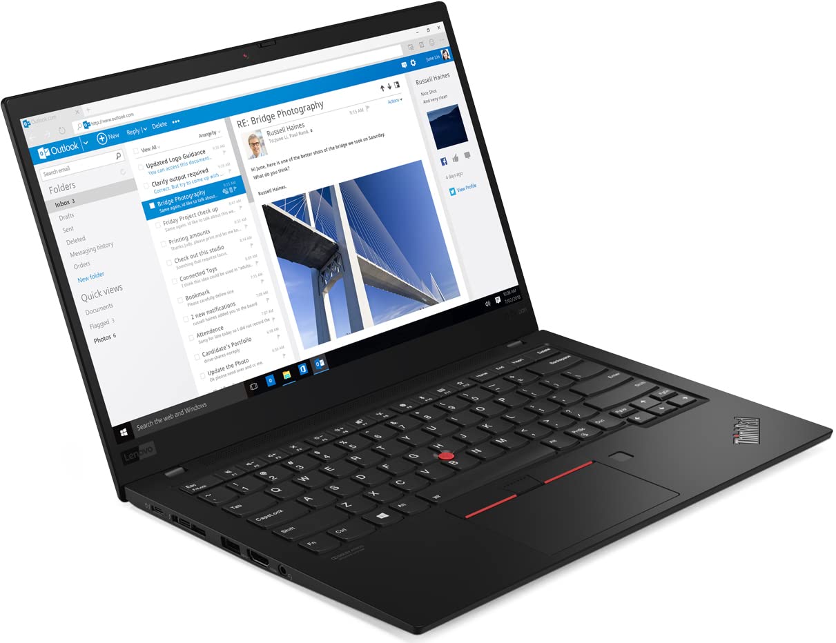 Lenovo ThinkPad X1 Carbon Gen 7 – 1TB PCIe Gen 4.0 x4 NVMe, i5-8265U (3.9GHz), 8GB RAM, Intel UHD Graphics, Fingerprint Reader, WIFI 5 & BT 5, Backlit Keyboard, Windows 11 Pro (Renewed)