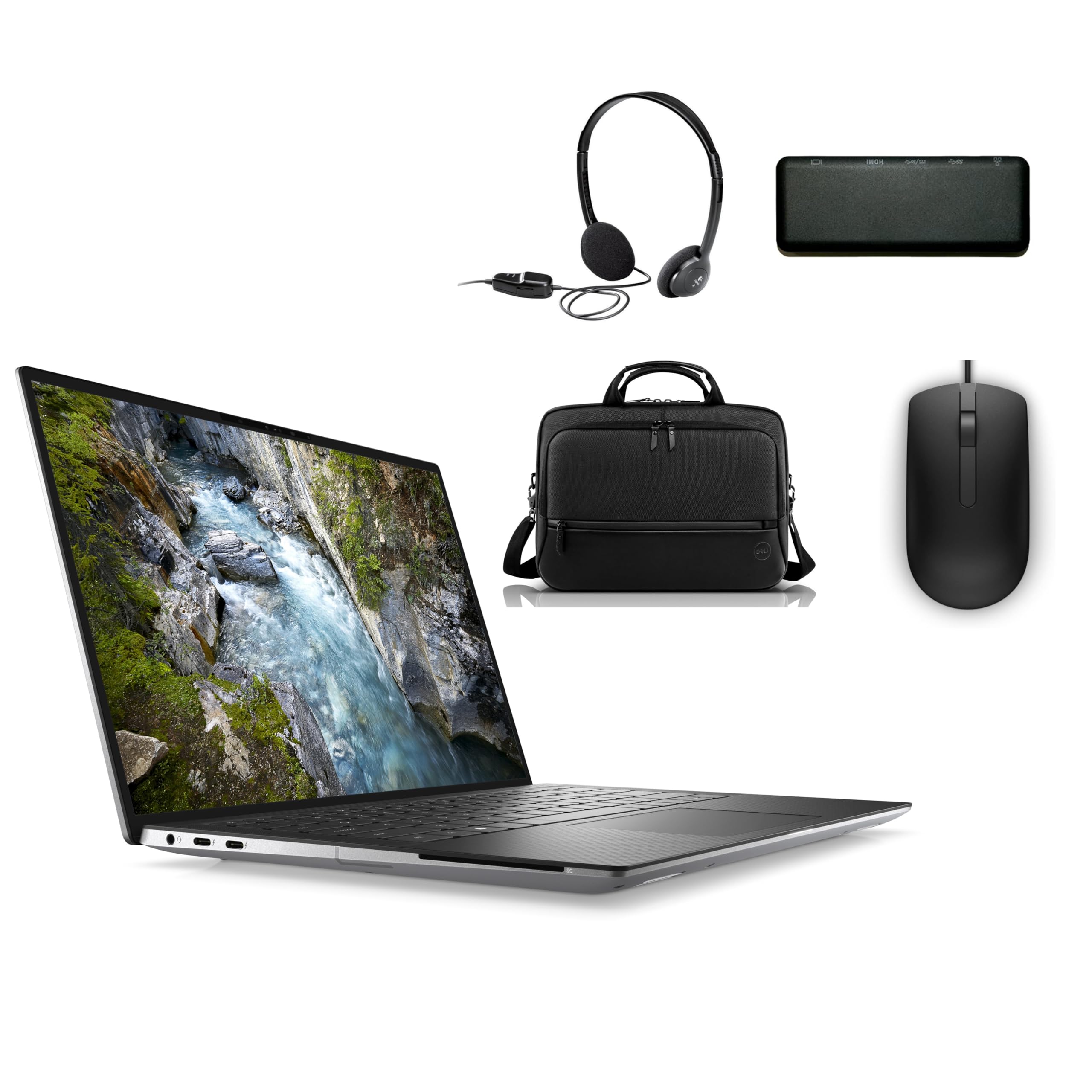 Dell Precision 5470 14 QHD+ Touchscreen Bundle - 512GB Gen4 NVMe, i5-12500H, 8GB, FP, SC & SD Reader, UK Backlit Keys, 3Yr Warranty, Win 11 Pro w/Carry Case, Headphones, Travel Dock, Mouse (Renewed)