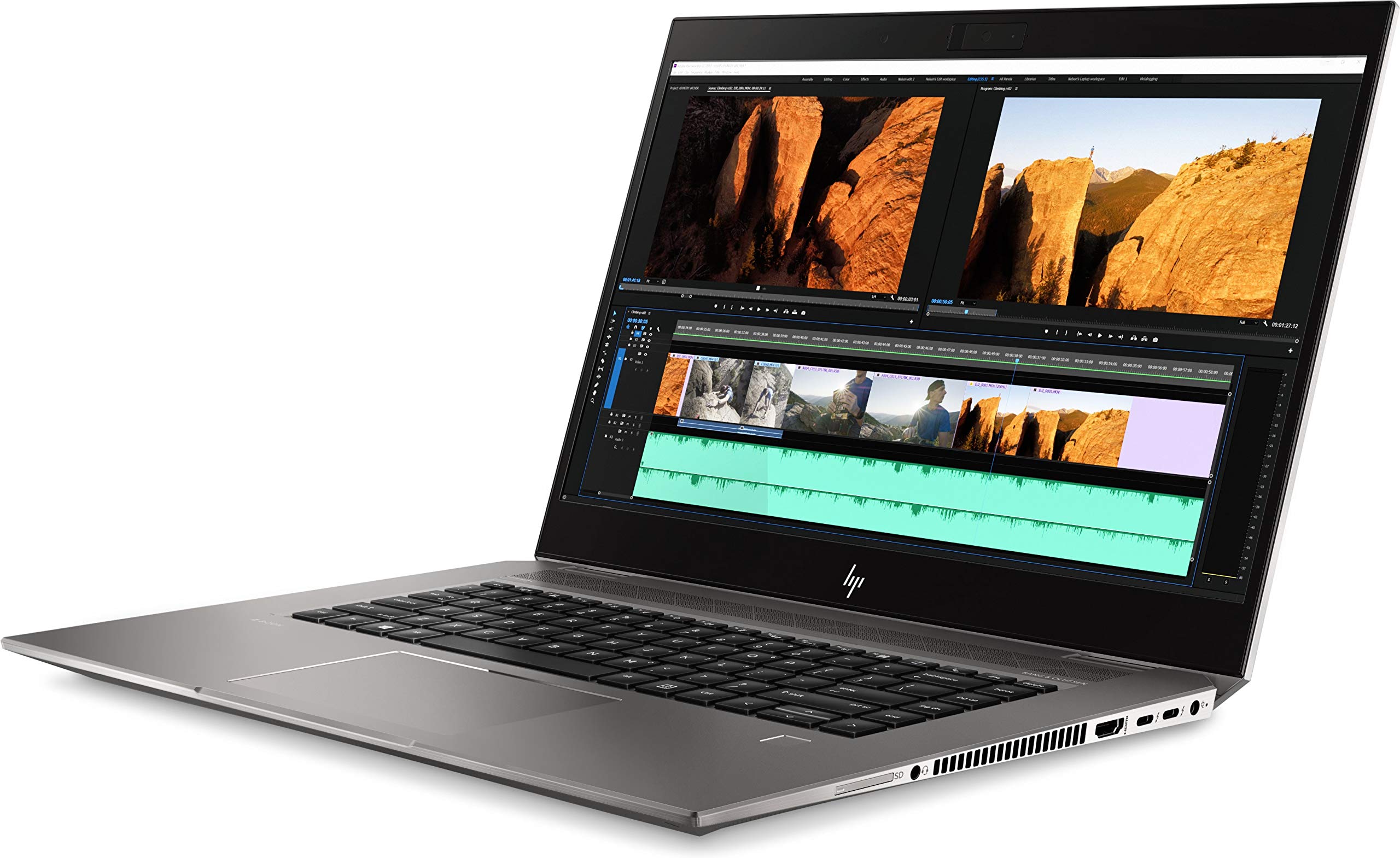 HP ZBook Studio G5 15.6" FullHD Laptop, Intel Core i7-8750H (6 Cores, 4.1GHz), Nvidia Quadro P1000 4GB, 32GB DDR4, 1TB SSD, WIFI 5 & BT 5.0, Windows 10 Pro - UK Keyboard Layout - 2ZC51ET