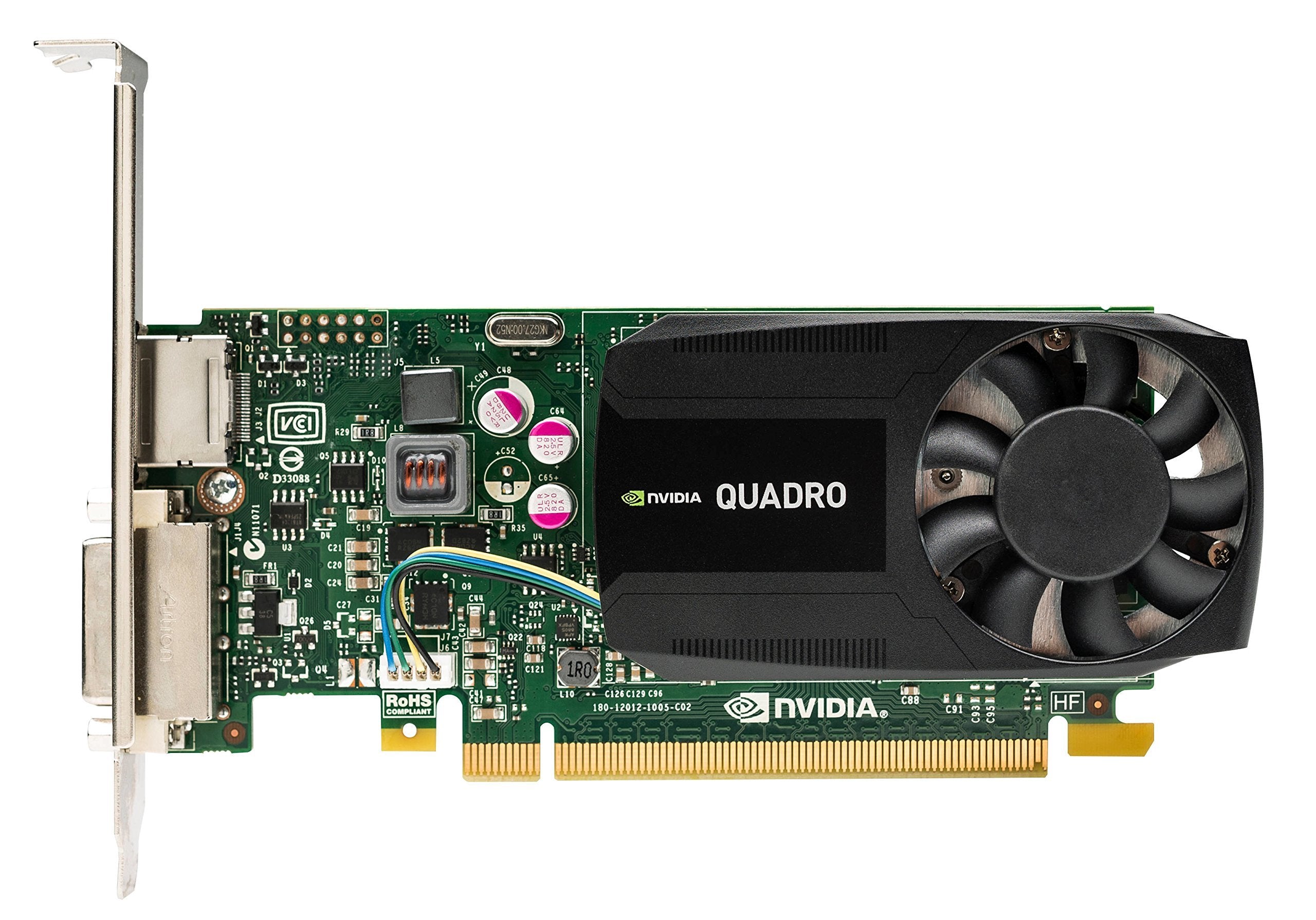HP NVIDIA Quadro K620 2GB GDDR3 Graphics Card (Quadro K620, 2GB, GDDR3, 128 bit, 4096 x 2160 pixels, PCI Express x16) (Renewed)
